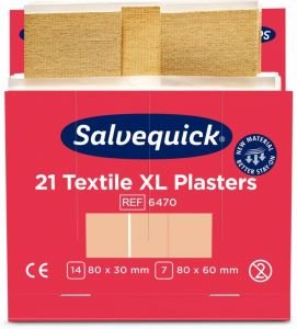 Salvequick Refill  6470 extra grote textiel pleisters 1 x 21 stuks