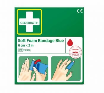 Snogg Cederroth Soft Foam Bandage Blauw 6 cm x 2 m - 1 stuk
