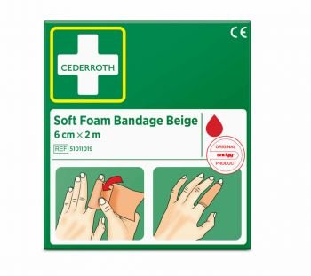 Snogg Cederroth Soft Foam Bandage Beige 6 cm x 2 m - 1 stuk