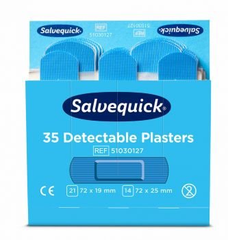 Salvequick refill 51030127 , detecteerbare pleisters blauw 1 x 35 stuks