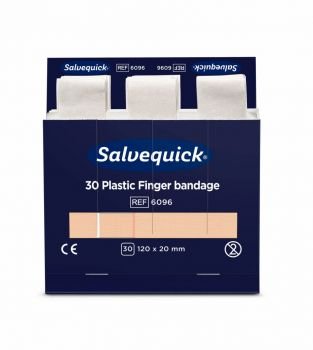 Salvequick Refill 6096 Extra Lange vingerpleister plastic 1 x 30 stuks