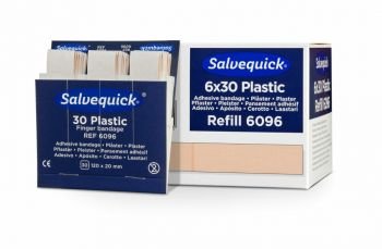 Salvequick Refill 6096 Extra Lange vingerpleister plastic 6 x 30 stuks