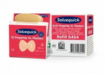 Salvequick Refill 6454 Extra Grote Vingertoppleisters 6 x 15 stuks