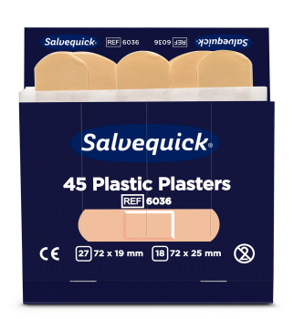 Salvequick refill 6036, plastic pleisters  1 x 45 stuks